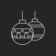 Christmas hanging line icon N6