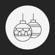 Christmas hanging line icon N7