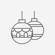 Christmas hanging line icon N8