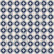 Seamless vintage polygon flower pattern worn out background