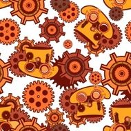 seamless pattern Steampunk mechanism N4