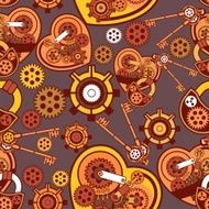 seamless pattern Steampunk mechanism N6