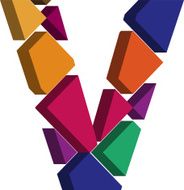 3d font letter V N2