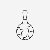 Christmas hanging line icon N12