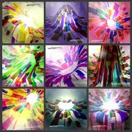 Abstract vector background futuristic set colorful strip