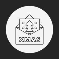 Christmas card line icon N7