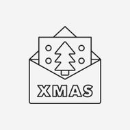 Christmas card line icon N8