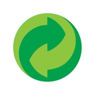 Recycle green sign isolated on white background