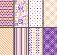 Orange &amp; purple seamless patterns