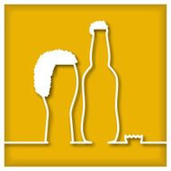 Glass of Beer and Bottle Icon