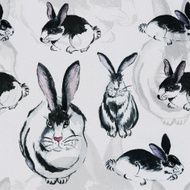 Rabbits seamless pattern in watercolor N3