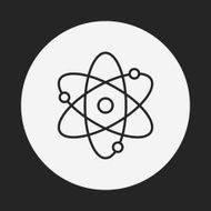 Molecular modeling line icon N6