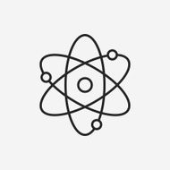 Molecular modeling line icon N7