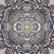 blue floral ornament pastel colored background