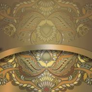 floral design element on beige background
