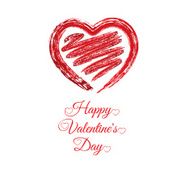valentines day vintage lettering with brushed heart