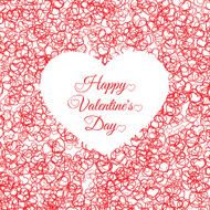 valentines day vintage lettering background with hearts