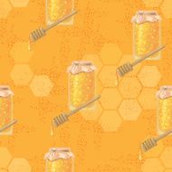 Seamless food pattern with honey