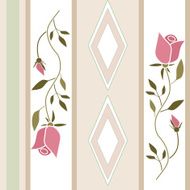 Seamless retro roses flowers pattern striped background N2