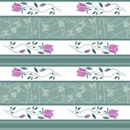 Seamless retro roses flowers pattern striped background N3