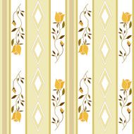 Seamless cartoon roses flowers pattern striped background
