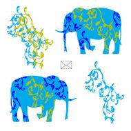 Envelope with elephants