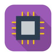 Electronic chip flat icon 2