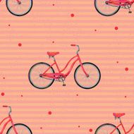 Seamless pattern with bicycle