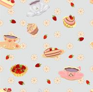 Pattern from the cups cake cupcakes and strawberries