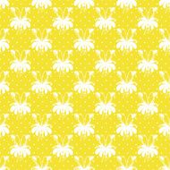 Seamless cartoon flowers pattern polka dot background