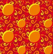 Seamless pattern Decorative sun N2