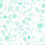 Vector pattern with flowers and plants