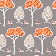 vector watercolor trees seamless pattern N4
