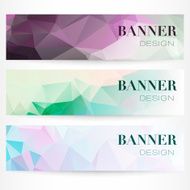 Vector banners with abstract polygonal background
