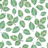 Watercolor leaf seamless pattern