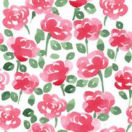 cute watercolor flowers seamless vector pattern N11