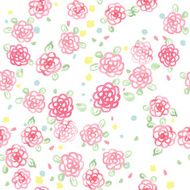 cute watercolor flowers seamless vector pattern N12