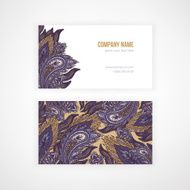 visit card with paisley pattern