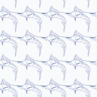 Swordfish seamless vector pattern