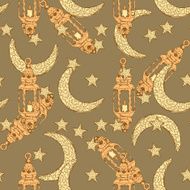 Sketch Ramadan symbol in vintage style N4