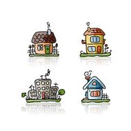Set of houses sketch for your design N11