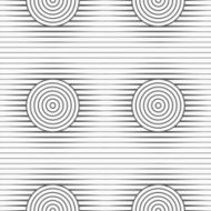 Slim gray offset circles on stripes