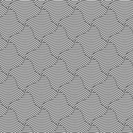 Alternating black and white wavy thin striped squares
