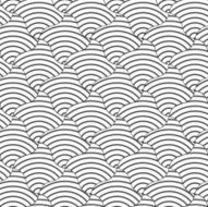 Alternating black and white wavy striped squares