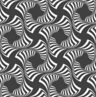 Alternating black and white wavy striped crosses
