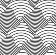 Alternating black and white wavy squares with thin thick
