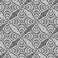 Alternating black and white wavy circle striped squares