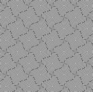 Alternating black and white wavy circle striped each squares