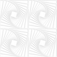Paper white squares with inside swirling