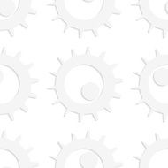 Paper white gears with rolling ball